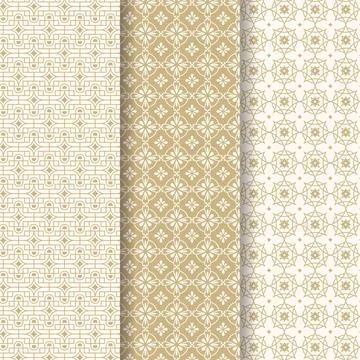 Flat linear arabic pattern collection 스톡 일러스트