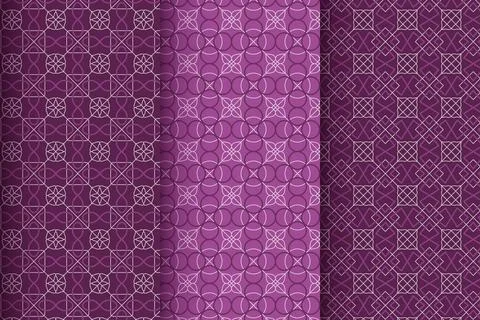 Flat linear arabic pattern collection Illustrazione stock