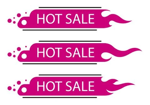 Flat linear promotion fire banner Stock Illustration
