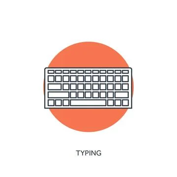 Flat lined kyboard icon. Programming and coding. Stock-Illustration