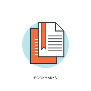 Flat lined web bookmarks concept background. Stock Illustration