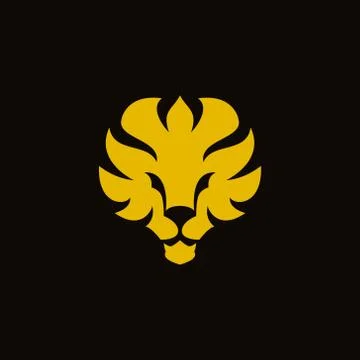 Flat lion design abstract logo Stock Illustration