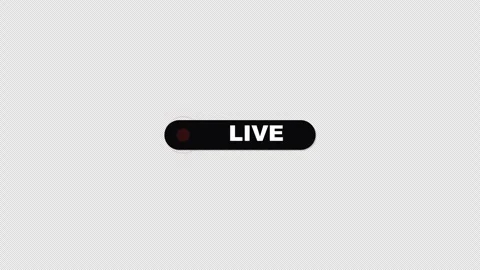 Flat Live Streaming Badge with Blinking Red Recording Dot and Pulsing Sonar Vídeos de archivo 347359046