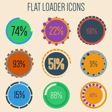 Flat loader icons Stock Illustration