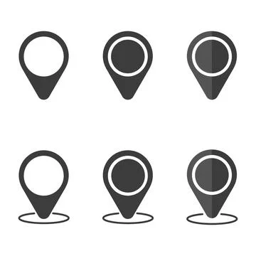 Flat Location icons vector set Stock Illustration