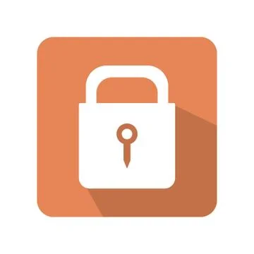 Flat lock icon vector illustration on white background Stock Illustration