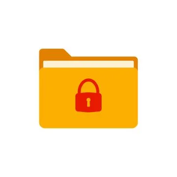 Flat locked folder icon. Vector illustration. Isolated. Stock Illustration