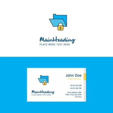 Flat Locked folder Logo and Visiting Card Template. Busienss Concept Logo Des Stock Illustration