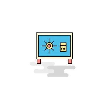 Flat Locker Icon. Vector Stock Illustration