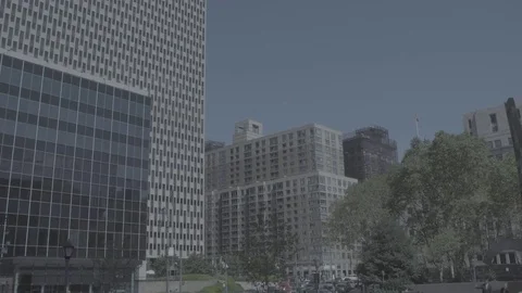 Flat LOG color profile ProRes HQ Daytime DX Establishing shot CV Jacob Javits Stock Footage 83550538