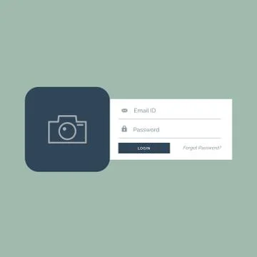 Flat login form ui design in modern style Stock Illustration