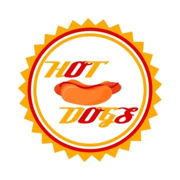 Flat logo hotdog Stock Illustration