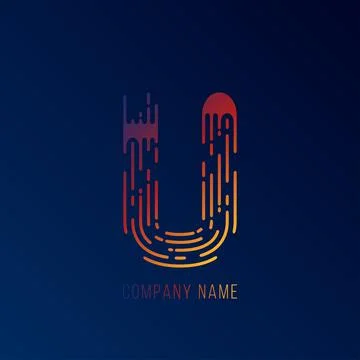 Flat logo initial letter U . Gradient U Logo for your design . Stock Illustration