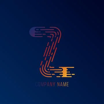 Flat logo initial letter Z . Gradient Z Logo for your design . Stock Illustration