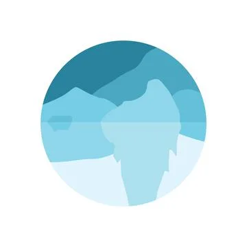 Flat logo Polar ice surface Stock Illustration