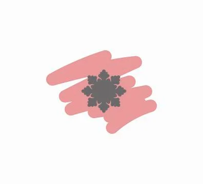 Flat logo of snowflake isolated on white background. New Year and winter symb Stock Illustration