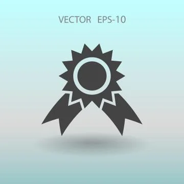 Flat long shadow Award icon, vector illustration Stock Illustration