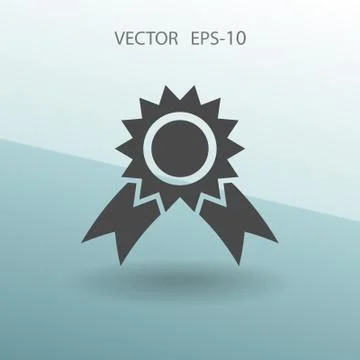Flat long shadow Award icon, vector illustration Stock Illustration