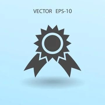 Flat long shadow Award icon, vector illustration Stock Illustration