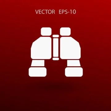 Flat long shadow Binoculars icon, vector illustration Stock Illustration