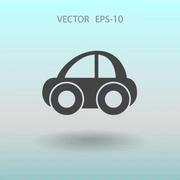 Flat long shadow Car icon, vector illustration Stock Illustration