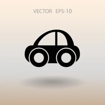 Flat long shadow Car icon, vector illustration Stock Illustration