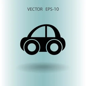 Flat long shadow Car icon, vector illustration Illustrazione stock