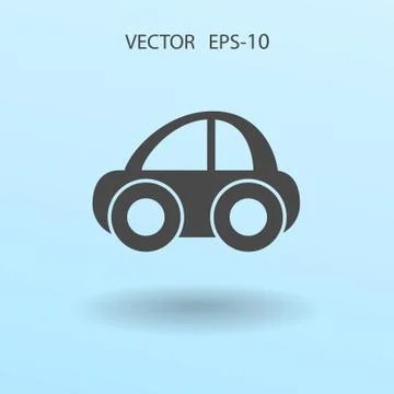 Flat long shadow Car icon, vector illustration Stock Illustration