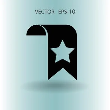 Flat long shadow Favorite bookmark icon, vector illustration 스톡 일러스트
