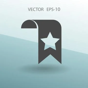 Flat long shadow Favorite bookmark icon, vector illustration Stock Illustration