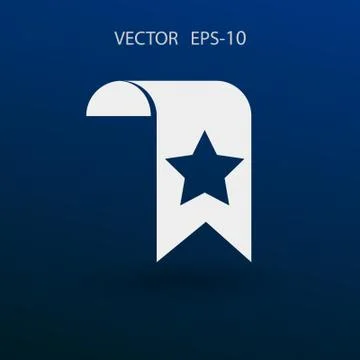 Flat long shadow Favorite bookmark icon, vector illustration Stock Illustration