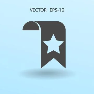 Flat long shadow Favorite bookmark icon, vector illustration Stock Illustration
