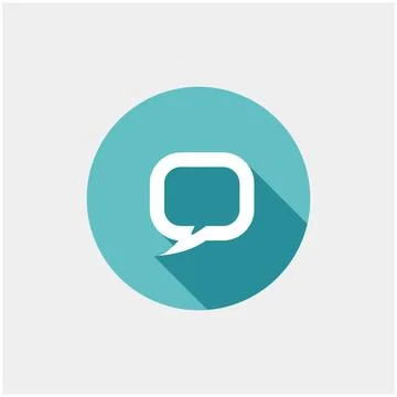 Flat long shadow icon of dialog Flat long shadow icon of dialog Copyright:... Foto stock