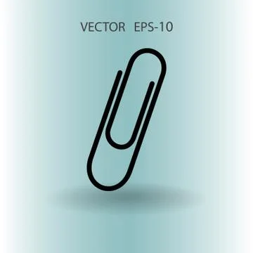 Flat long shadow Paperclip icon, vector illustration Stock Illustration