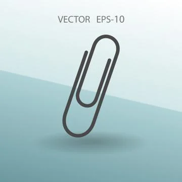 Flat long shadow Paperclip icon, vector illustration Stock Illustration