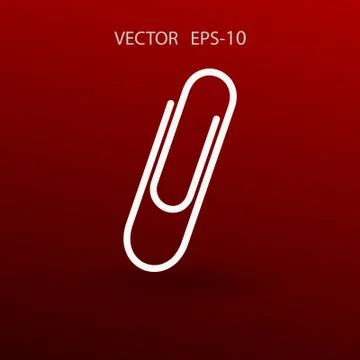 Flat long shadow Paperclip icon, vector illustration Stock Illustration