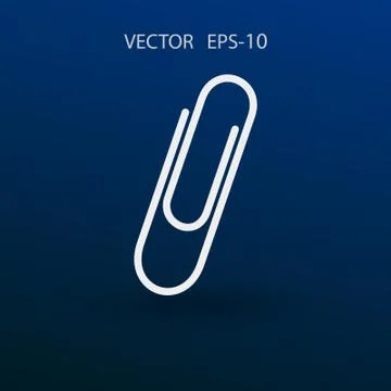 Flat long shadow Paperclip icon, vector illustration Stock Illustration