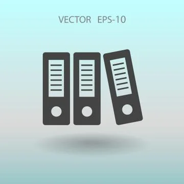 Flat long shadow Row of binders icon, vector illustration Stock Illustration