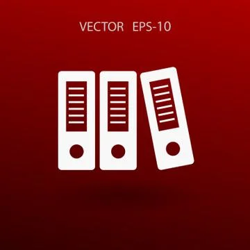 Flat long shadow Row of binders icon, vector illustration Stock Illustration