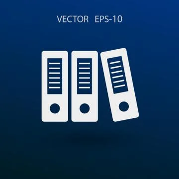 Flat long shadow Row of binders icon, vector illustration Stock Illustration