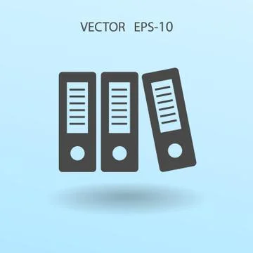 Flat long shadow Row of binders icon, vector illustration Stock Illustration