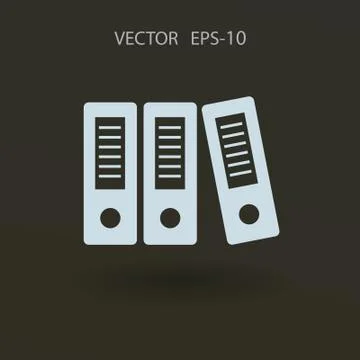 Flat long shadow Row of binders icon, vector illustration Stock Illustration