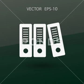 Flat long shadow Row of binders icon, vector illustration Illustrazione stock