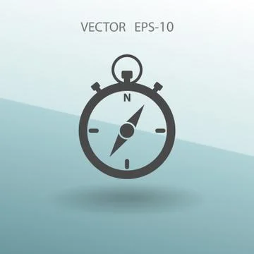 Flat long shadow Stopwatch icon, vector illustration Illustrazione stock