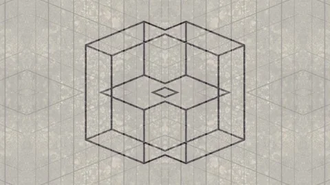 Flat loop animation. Symmetrical pattern of geometric shapes. 3d rendering 4K Stock Footage 293339175