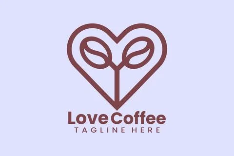 Flat love coffee logo template vector illustration Stock Illustration