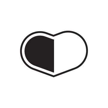 Flat Love icon symbol vector Illustration. Stock Illustration