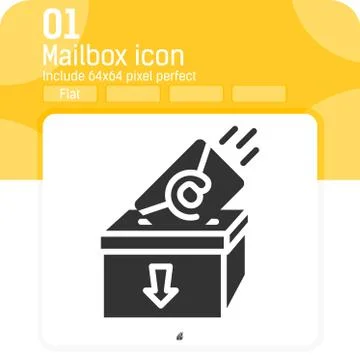 Flat mailbox icon with modern style isolated on white background イラスト素材