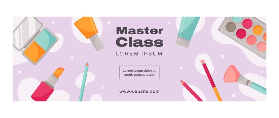 Flat makeup artist twitter header Stock Illustration
