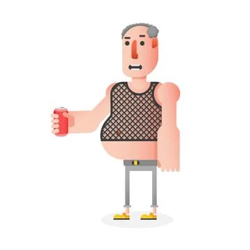 Flat man character Stock Illustration